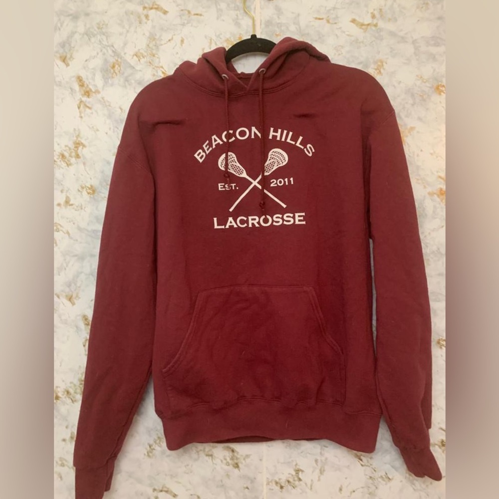 Maroon Teen Wolf “Stiles Stilinski Lacrosse” hoodie unisex. Size: Medium